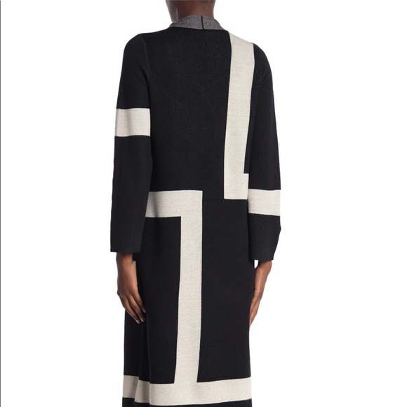 vertigo open front allover print cardigan